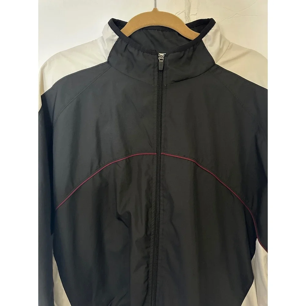 Vintage Russell Athletic Mens XL Jacket Black White Lightweight Windbreaker